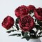 6Pcs Burnt Burgundy Artificial Roses Flowers Fake Silk Roses Flower (Burnt Burgundy)